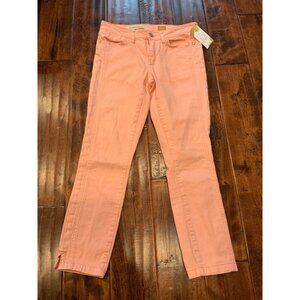 Pilcro and the letterpress Anthropologie Fit/Stet Peach Skinny Jeans, Size 25